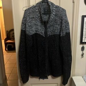 Grey and Black Zip Guess XL Cardigan